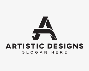 Creative Origami Letter A logo design