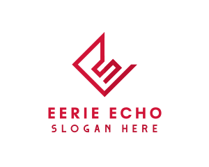 Geometric Red Letter E logo design