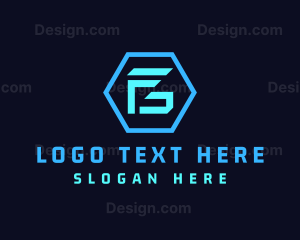 Futuristic Hexagon Tech Logo