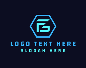 Futuristic Hexagon Tech logo