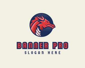 Dragon Mythical Creature Gaming logo design