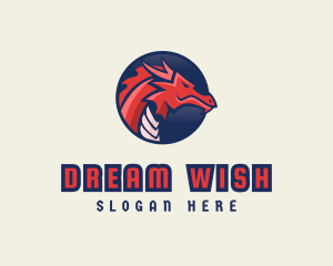 Dragon Mythical Creature Gaming logo design