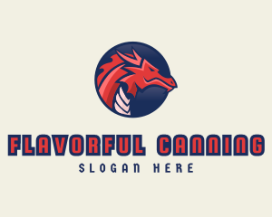 Dragon Mythical Creature Gaming logo design