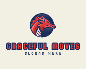 Dragon Mythical Creature Gaming logo design