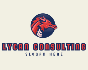 Dragon Mythical Creature Gaming logo design