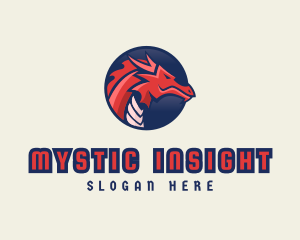 Dragon Mythical Creature Gaming logo design