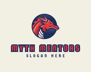 Dragon Mythical Creature Gaming logo design