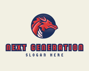 Dragon Mythical Creature Gaming logo design