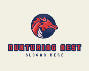 Dragon Mythical Creature Gaming logo design