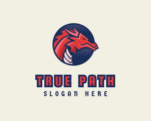 Dragon Mythical Creature Gaming logo design