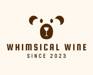 Wine Glass Bear logo design