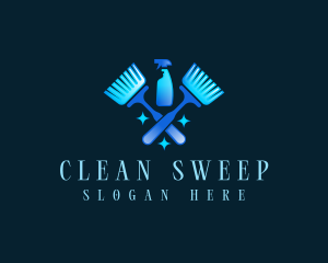 Mop Cleaning Sanitation logo design