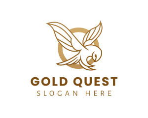 Luxury Gold Owl logo design