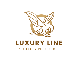 Luxury Gold Owl logo design