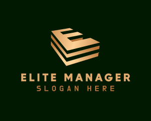 Gold Asset Management Letter E logo design