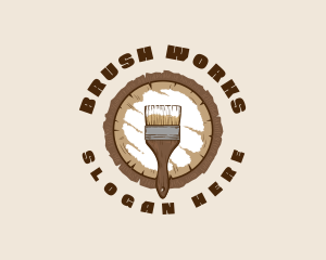 Wood Paint Brush logo design