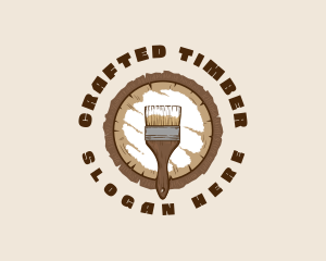 Wood Paint Brush logo design