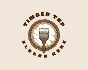 Wood Paint Brush logo design