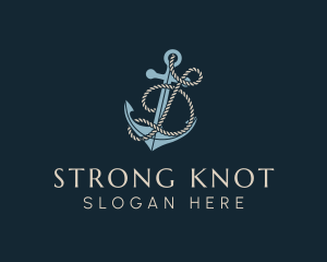 Marine Anchor Rope Letter D logo