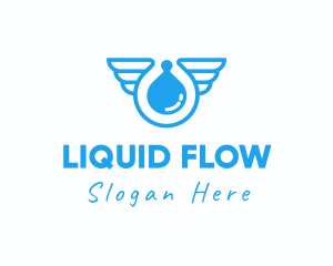 Liquid Sanitizer Wings logo design