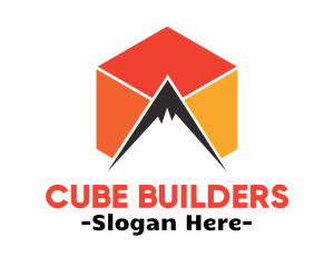 Mountain Peak Cube logo design