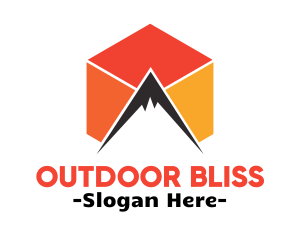 Mountain Peak Cube logo design