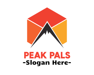 Mountain Peak Cube logo design