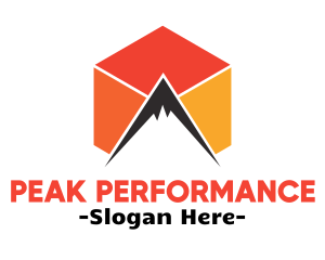 Mountain Peak Cube logo design