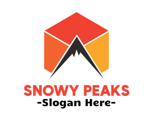 Mountain Peak Cube logo design