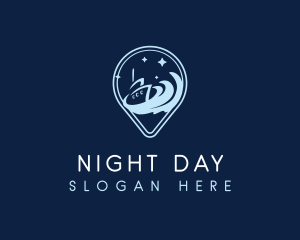 Yacht Night Trip  logo design