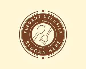 Kitchen Cuisine Utensils logo design