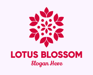 Red Beauty Lotus logo design