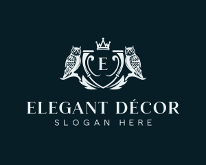 Elegant Owl Crest logo design