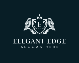 Elegant Owl Crest logo design