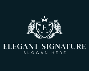 Elegant Owl Crest logo design