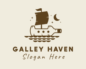 Bottle Galleon Ship logo