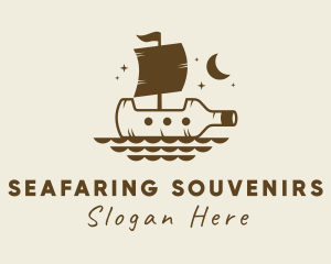 Bottle Galleon Ship logo