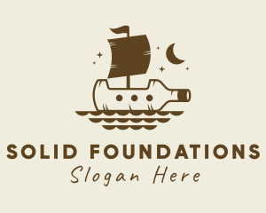 Bottle Galleon Ship logo
