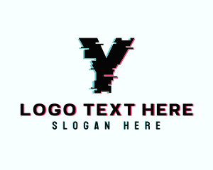 Glitch Tech Letter Y logo