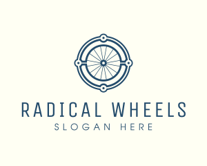 Minimalist Bicycle Wheel logo design