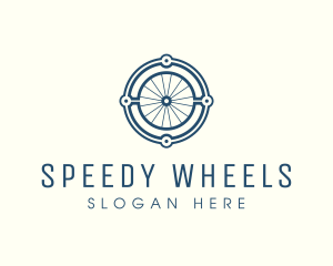 Minimalist Bicycle Wheel logo design