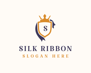 Crown Shield Ribbon logo design