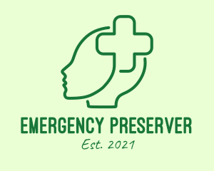 Green Hospital Cross  logo design