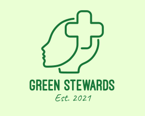 Green Hospital Cross  logo design