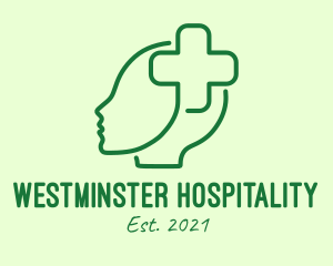 Green Hospital Cross  logo design