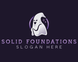 Spooky Halloween Ghost logo