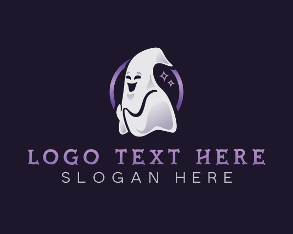 Spooky Halloween Ghost logo