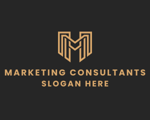 Golden Financial Letter M  logo design