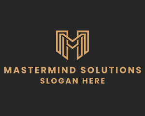 Golden Financial Letter M  logo design