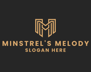 Golden Financial Letter M  logo design